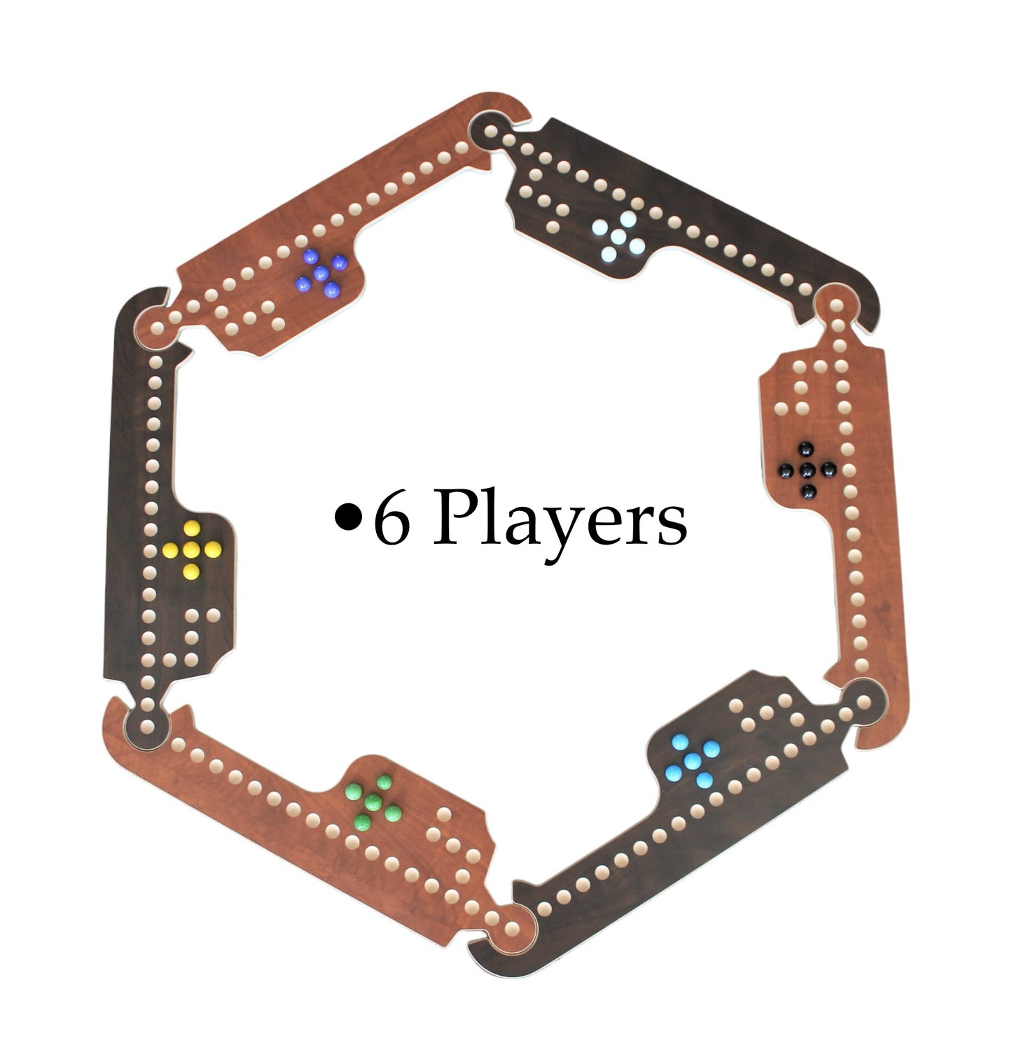 Jokers & Marbles Solid Wood Board Game, 4-8 Player - Pegs and Jokers